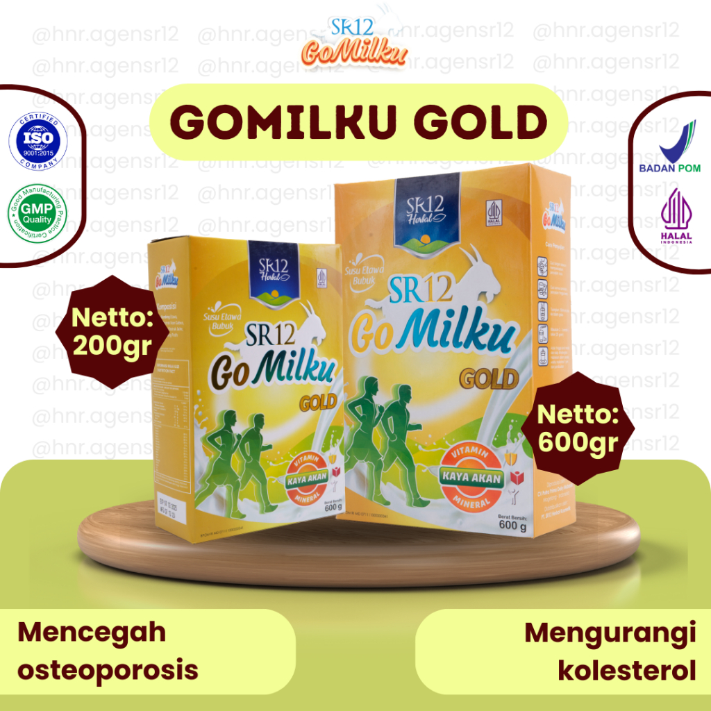 

GOMILKU GOLD SR12 | Gomilku SR12 Susu Kambing Etawa Plus Herbal | Susu Bubuk Go Milku SR12