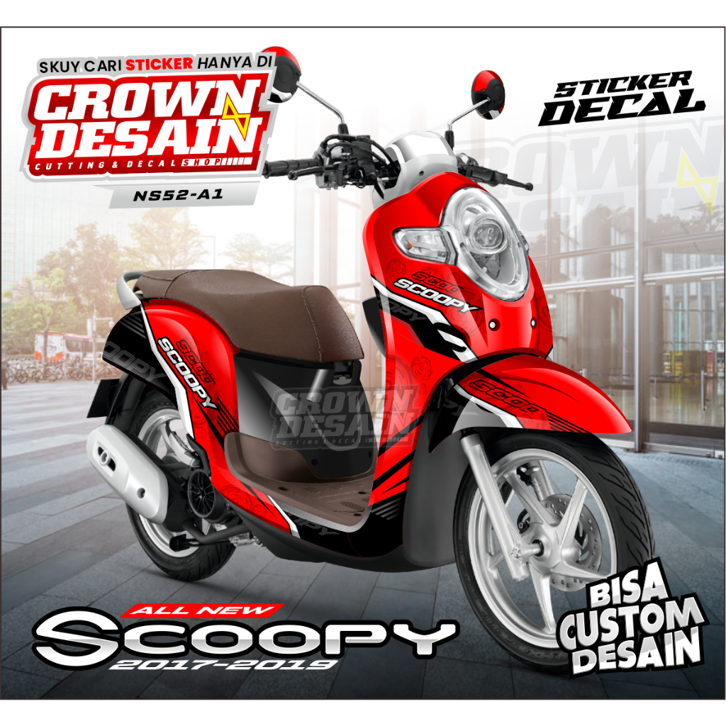 Sticker Decal scoopy full body Full Blok Scoopy New Fi 2018-2020 Variasi Desain Keren - KODE NS