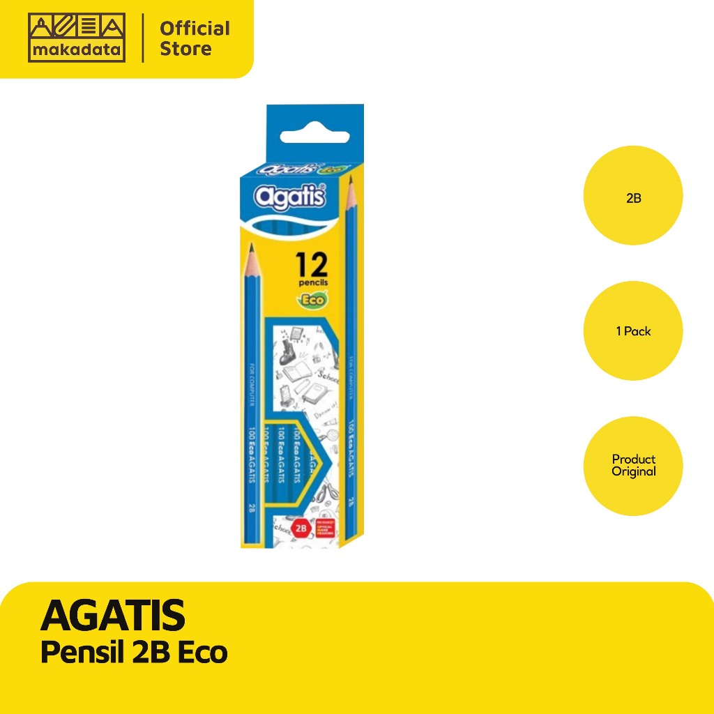 

PENCIL / PENSIL 2B AGATIS ECO / PENSIL AGATIS 2B ECO / PENSIL 2B (1PAK) MURAH