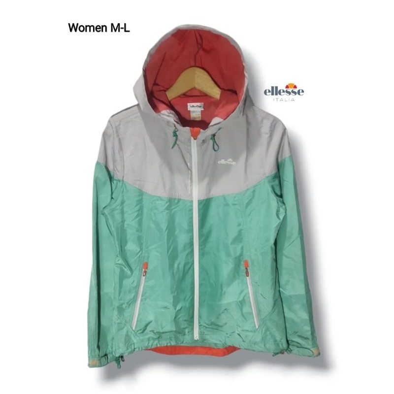 ELLESSE Women UV Protection Hiking Running Windbreaker Jacket Pocketable Size 90 fit M-L (P61/66xL51) jaket wanita