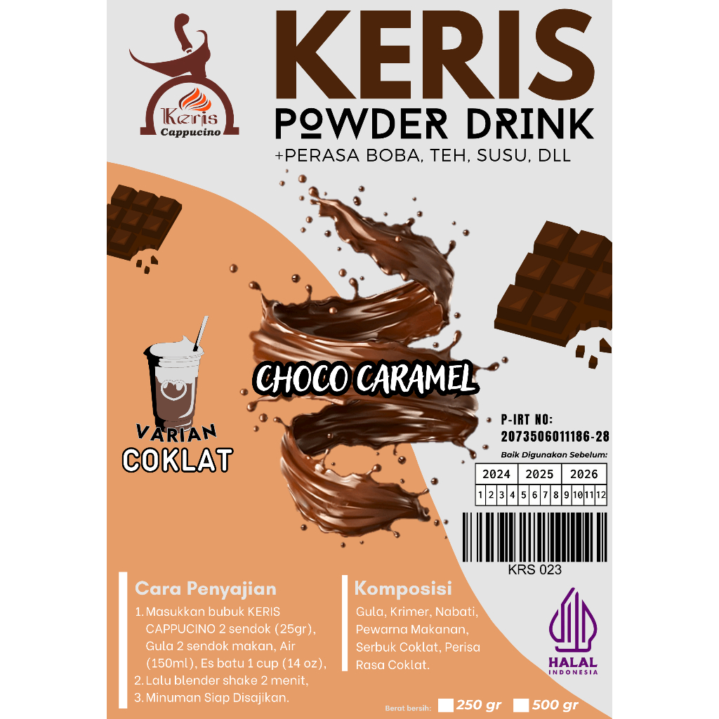 

Choco Caramel Serbuk Minuman Rasa 500 gr