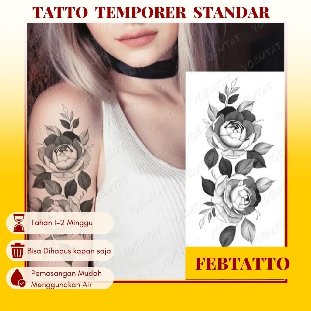 Tato Temporer Ukuran 21cmx11cm Tato Lengan Tato Dada Tato tangan Tato Kaki Tato Punggung Tato Jari  