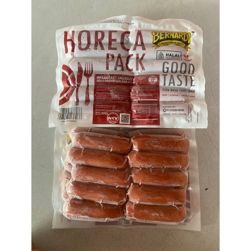 

horeka sosis 500 gram VP (tanpa kupas)
