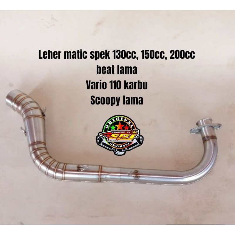 leher header pipa knalpot racing matic 28/50 dan 32/50 inlet 50mm bore up beat lama Scoopy karbu Var