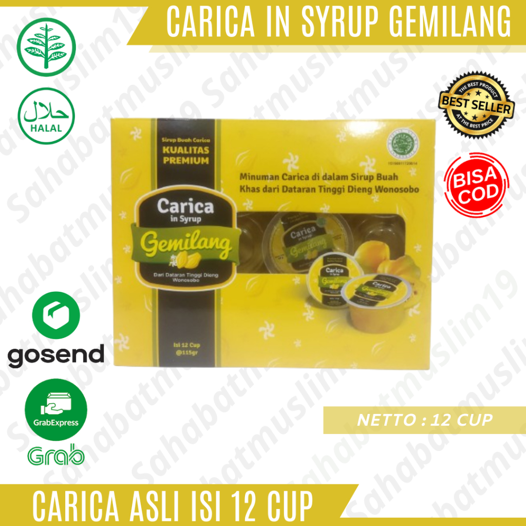Carica In Syrup Gemilang Minuman Sirup Buah Carica Isi 12 Cup Original