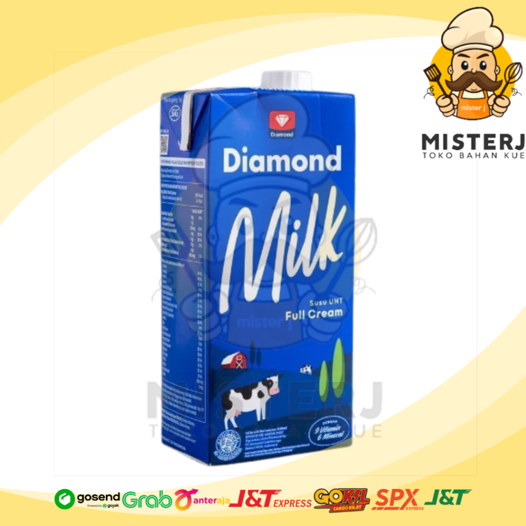 

Susu UHT Diamond Milk Full Cream | 1 Liter | Susu Diamond Plain Full Cream | 1 Liter | Kemasan Baru