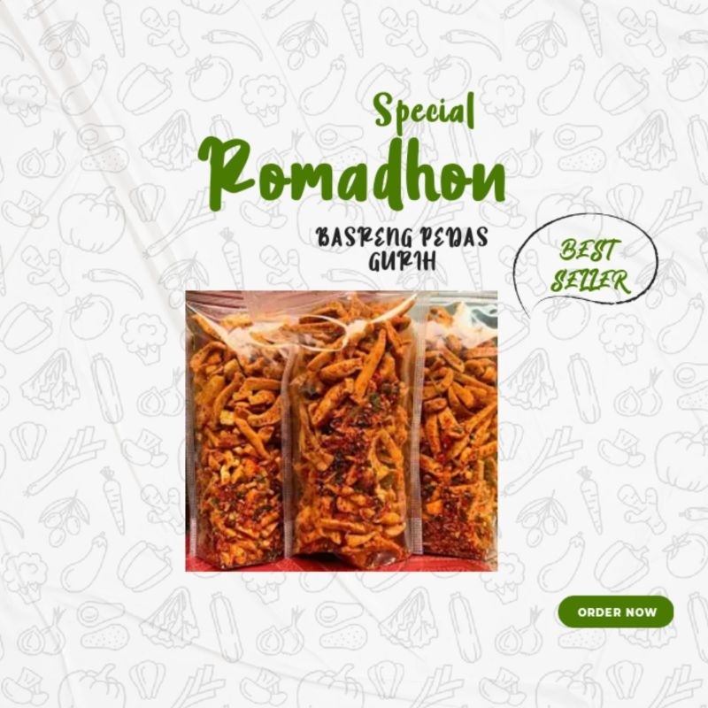 

Basreng pedas Gurih 250g berbagai varian rasa (Pedah Sehah,Pedas Daun Jeruk,Orgil,Jagung)