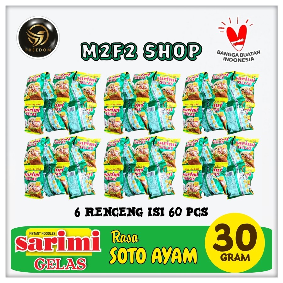 

Sarimi Mie Gelas Seduh Kuah Rasa Soto Ayam Sachet - 30 gr (Kemasan 6 Renceng)
