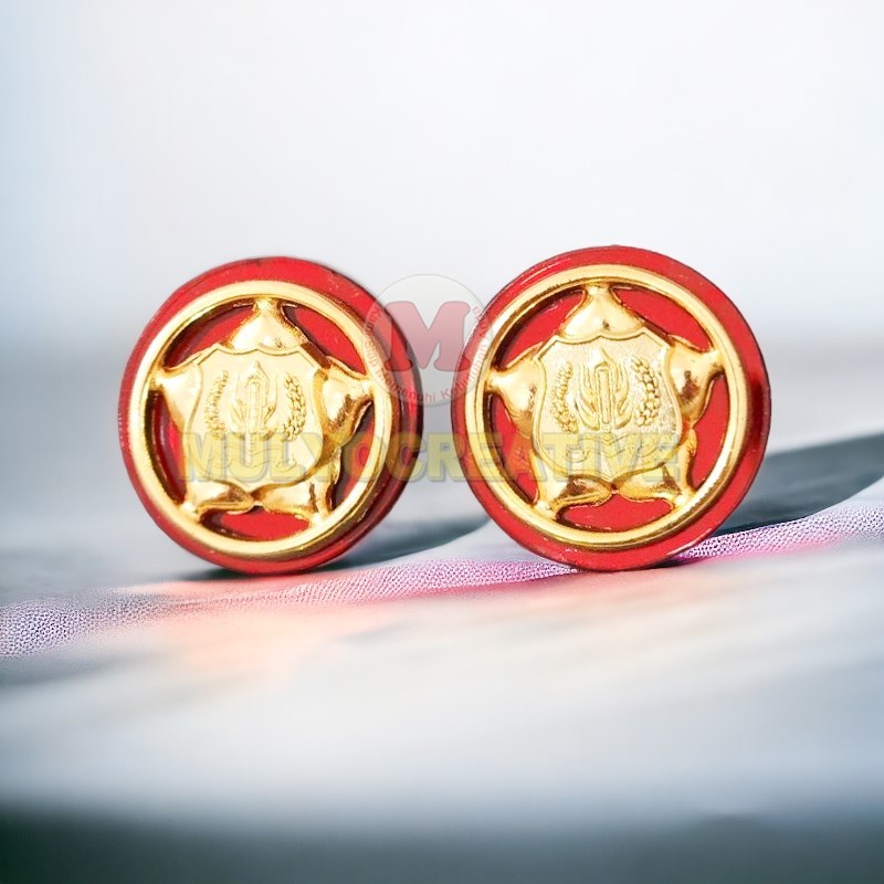 Pin Kerah Satpam Gold Monogram Security Warna Emas Lapis Mika