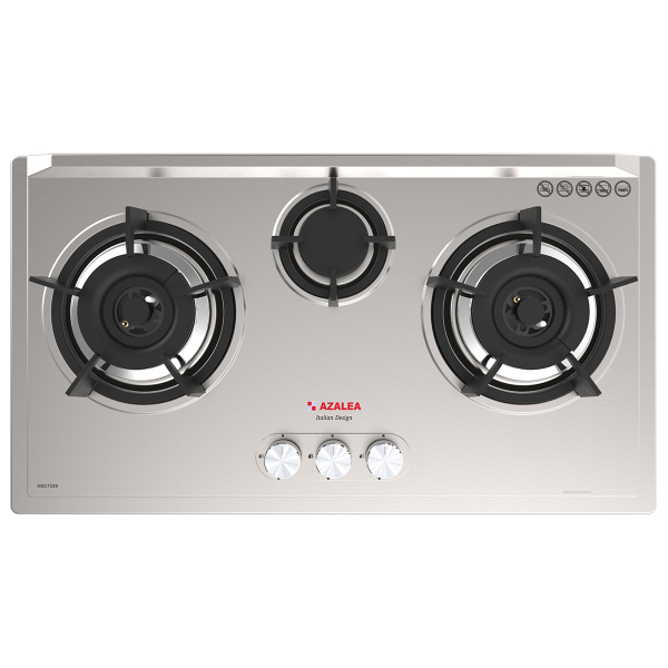 Kompor Tanam 3 Tungku Stainless Steel Gas Hob SS304 Azalea AGC733S