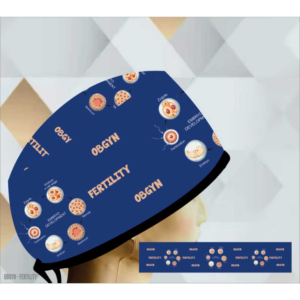Topi dokter/Scrub hat/Surgical cap/Headcap printing premium obgyn