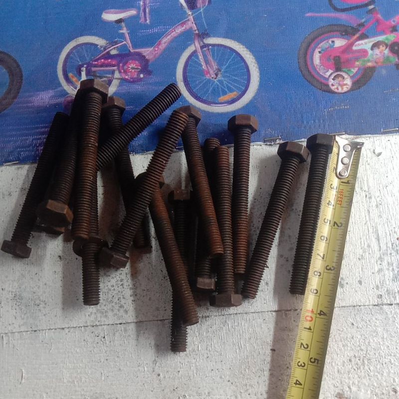 BAUT  KUNCI 14" BAUT HITAM BAJA Z 8.8 TANPA MUR