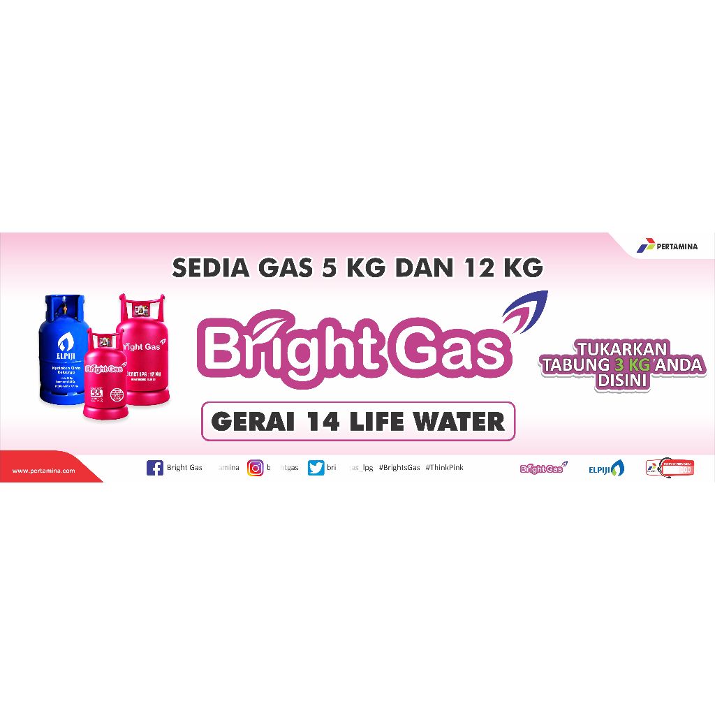 Spanduk Banner Bright Gas Elpiji Sedia Gas Elpiji Custom