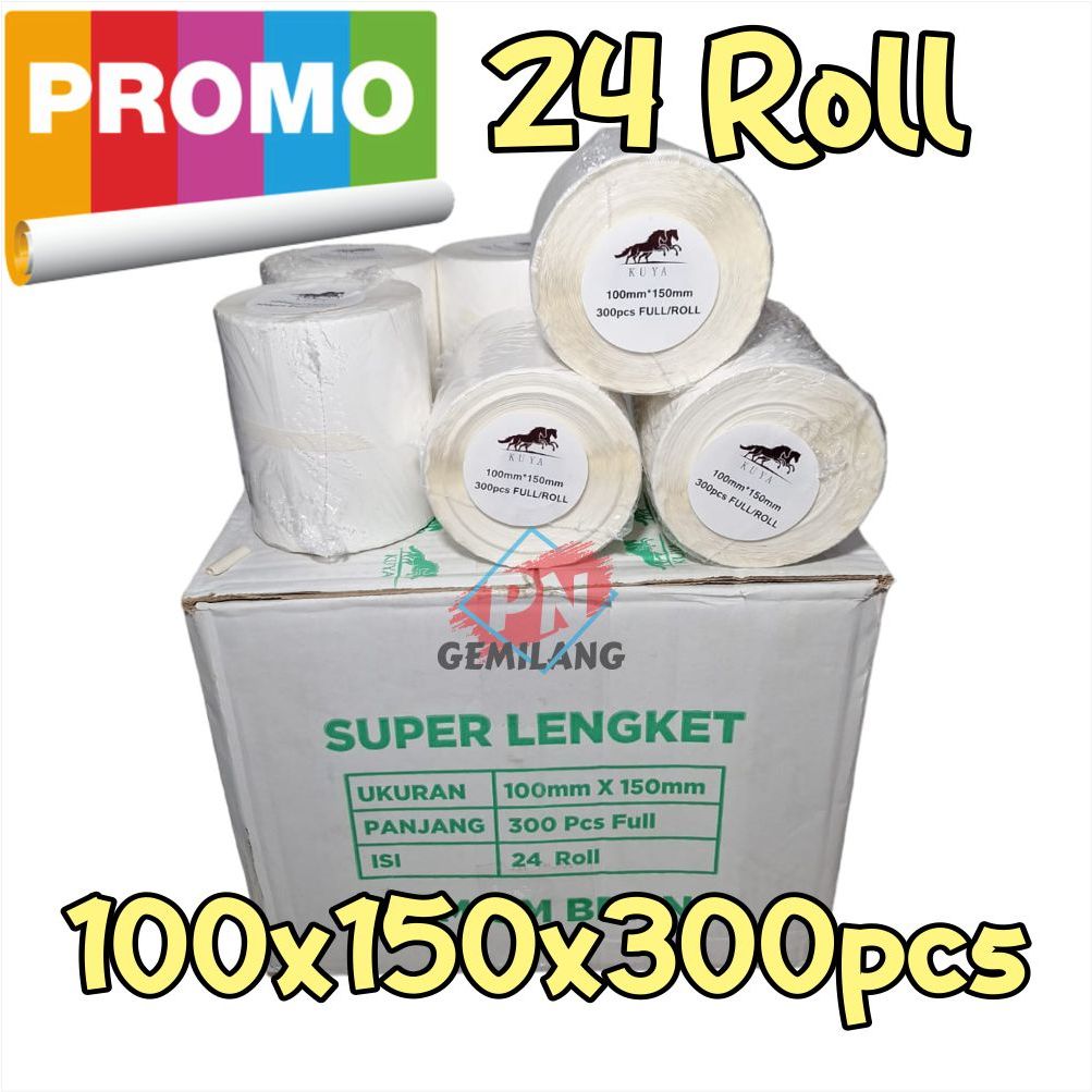 

PROMO HEMAT STIKER LABEL RESI Murah / STIKER THERMAL 100mm x 150mm x 300pcs Full/roll