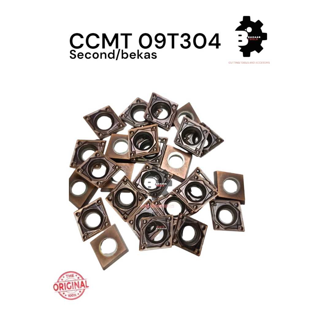 INSERT CCMT 09T304 SECOND HAND/BEKAS - Insert Pahat Bubut - Pisau Pahat - Bekas- Second Hand - Origi