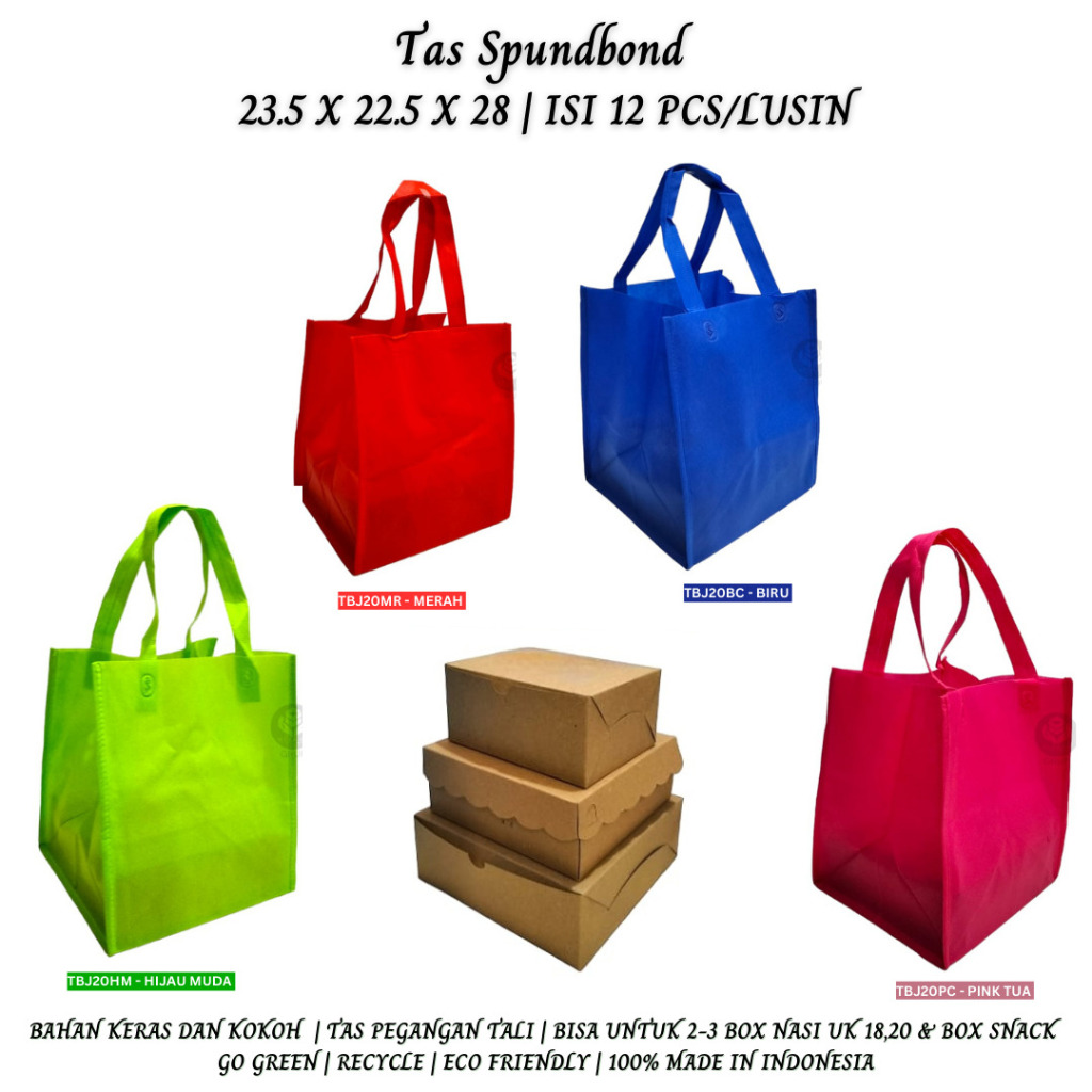 

D3v!! Goodie Bag Tas Kain Spunbond Tas Spunbond 23.5x22.5 Cm (TBJ20-Isi 12 Pcs)