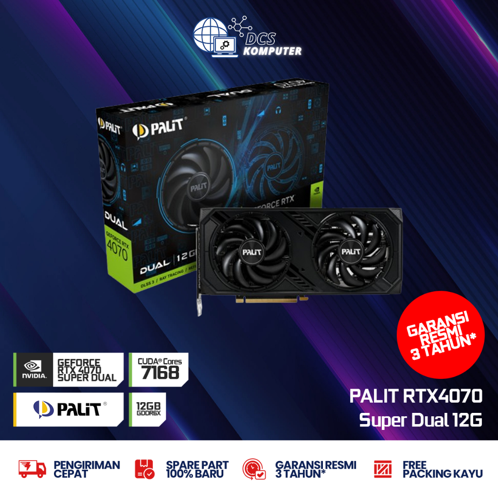 VGA PALiT GeForce RTX 4070 Super 12GB | RTX4070 Super GDDR6X RESMI