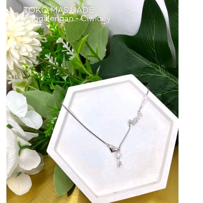 Kalung koye love emas putih 8K