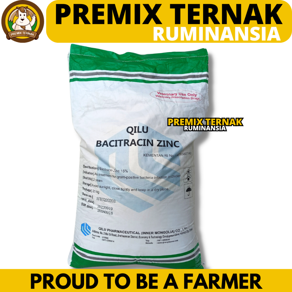 AGP AYAM BROILER ZINC BACITRACIN 15% 1 kg - Pemacu Pertumbuhan Ayam Pedaging Broiler
