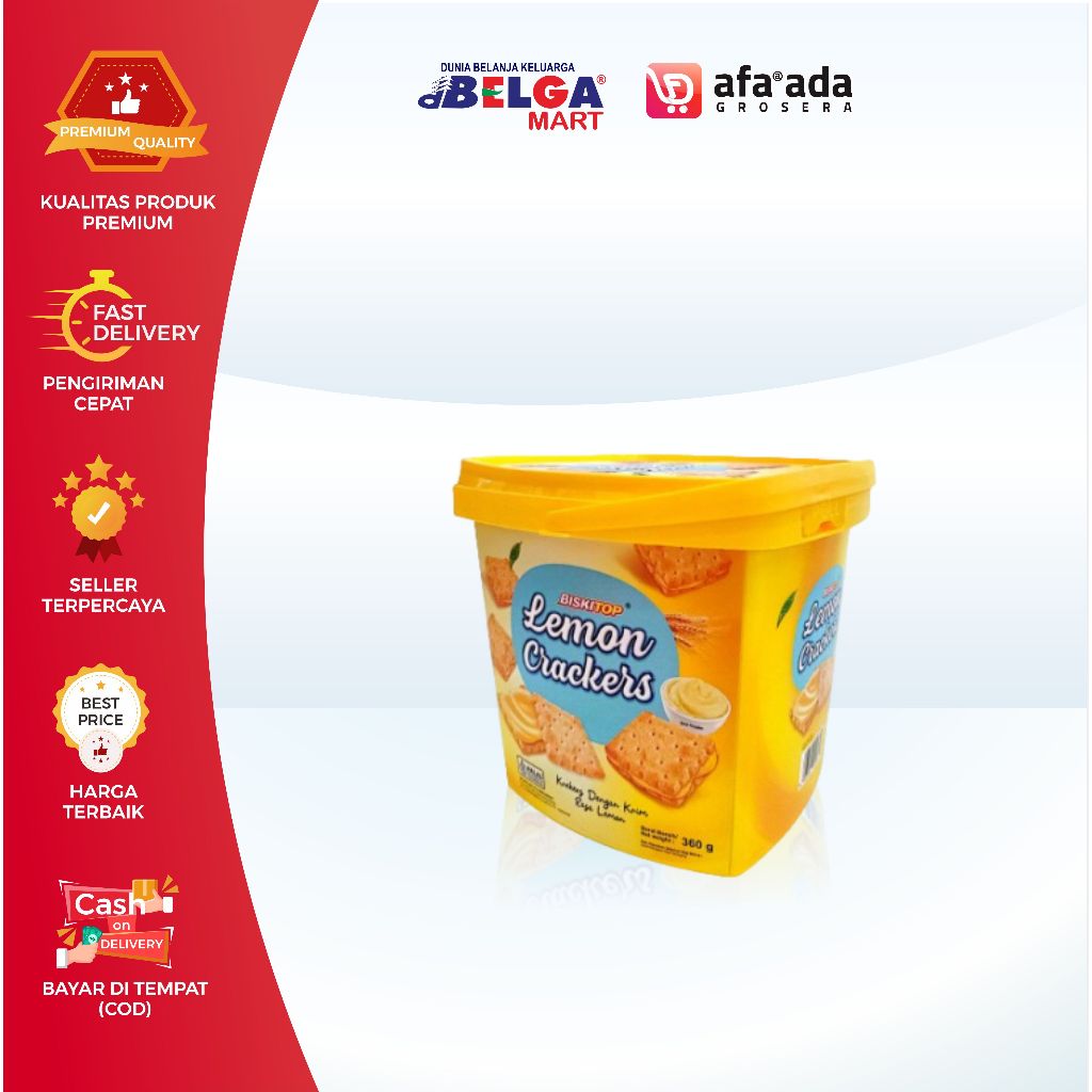 

Biskuit BISKITOP 360gr kemasan bucket, tersedia 5 varian