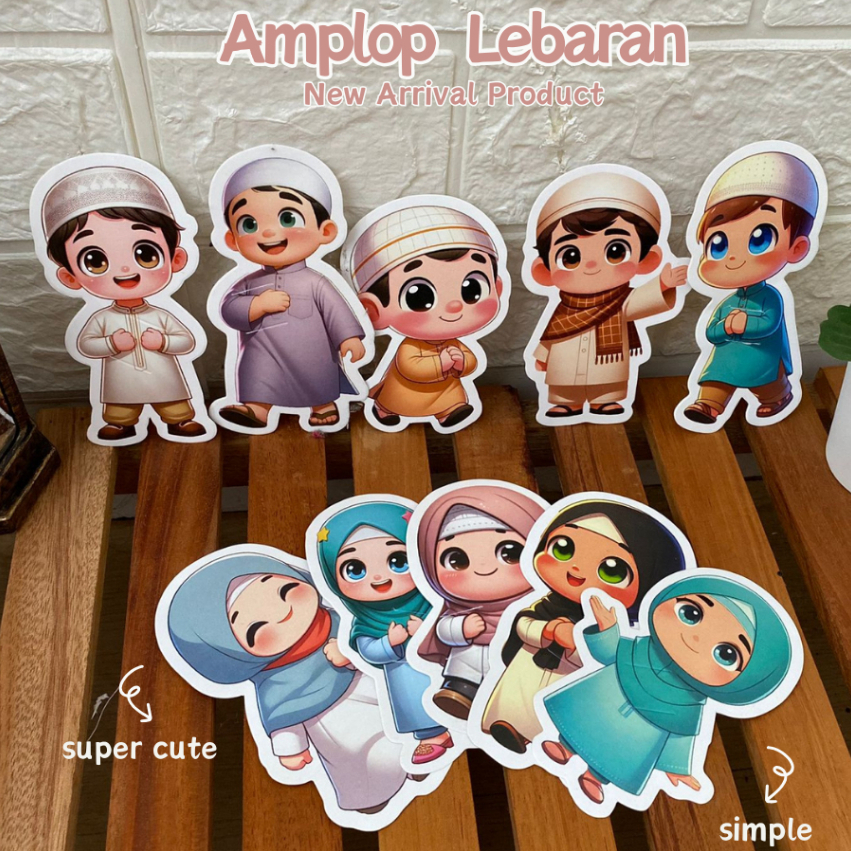 

Amplop Lebaran Lucu 2024 - Angpau uang karakter gemoy muslim muslimah anak