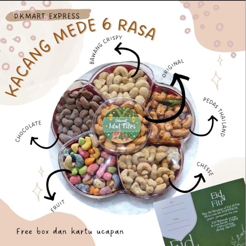 

Paket kacang Mede 6 rasa paket kacang mete 6 rasa paket lebaran kacang mede hampers lebaran parcel ramadhan hampers kacang mede
