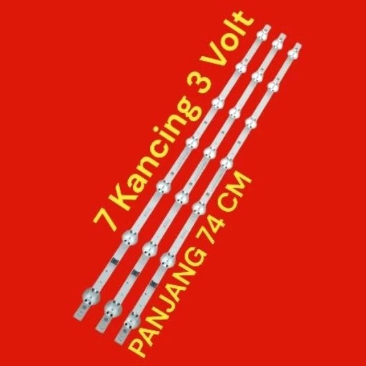 RK bl - Lampu TV - Backlight - 7 kancing 3 volt - panjang 74cm - BL mata besar - BL kodok 7 mata 3