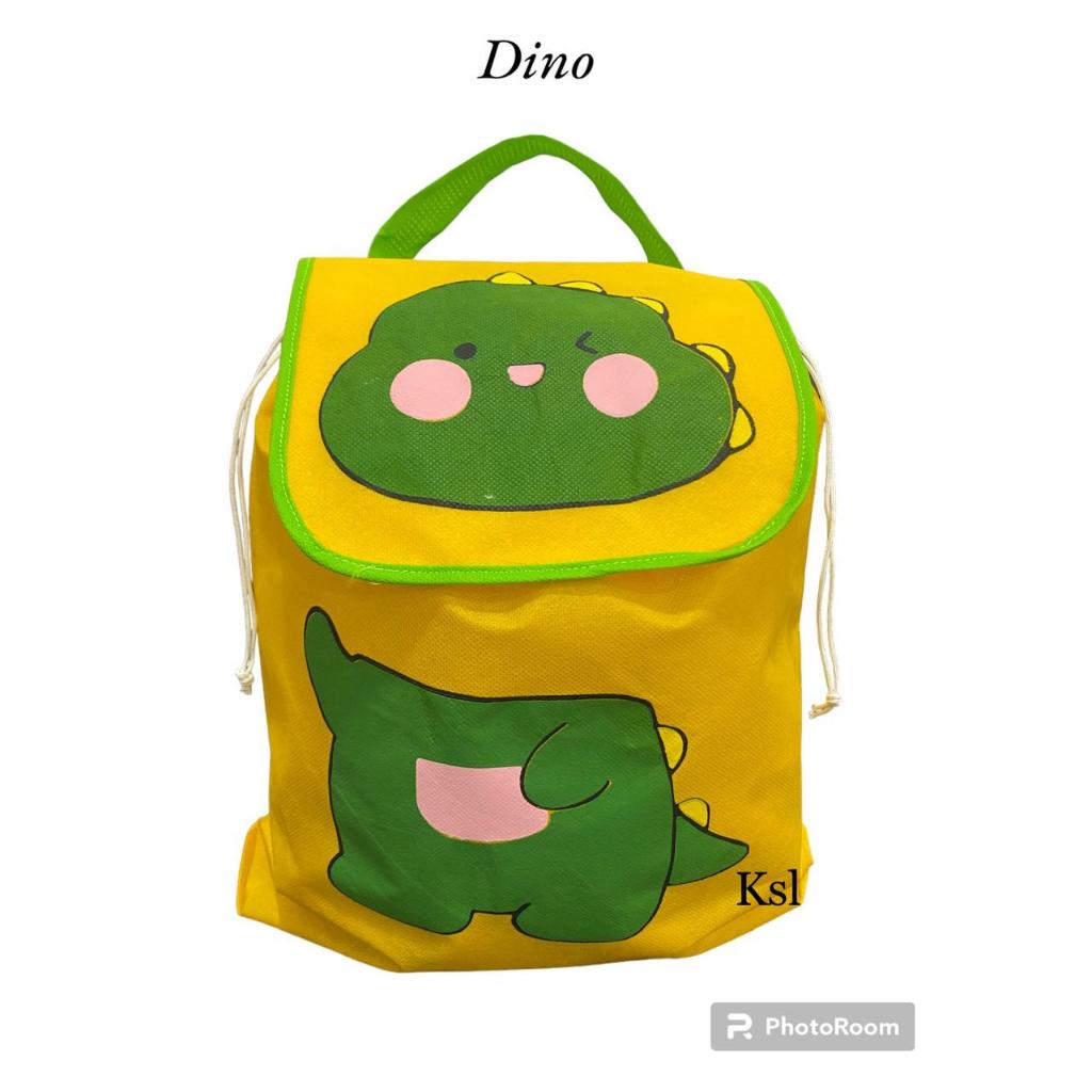 

TAS SPUNBOND RANSEL SERUT/GOODIE BAG/SOUVENIR TAS BIRTHDAY DINO