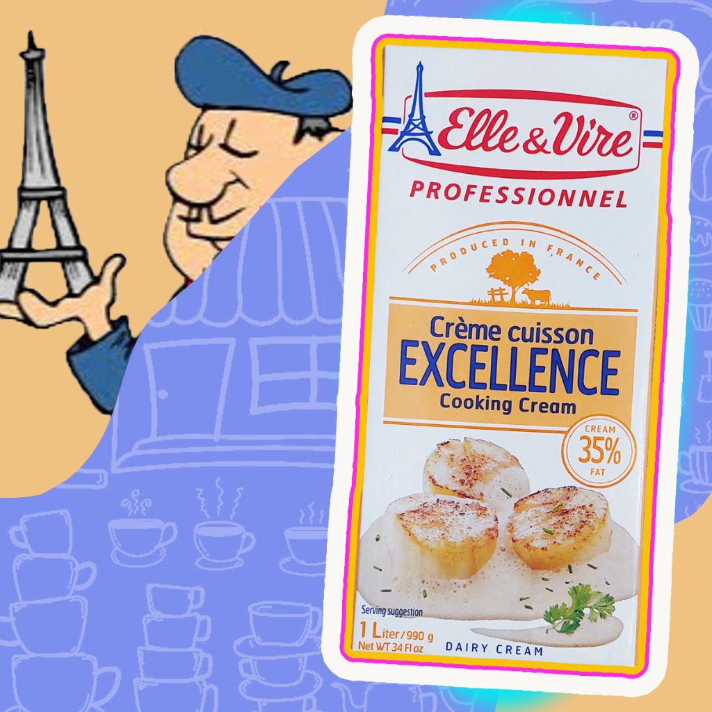 

elle vire cooking cream 1 liter france - cream masak pasta creme cuisson elle & vire cooking cream