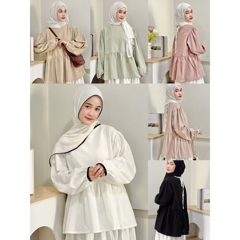 Ashley Top || Kemeja Wanita Oversize || Basic Shirt Kemeja Polos Atasan Kerja Lengan Panjang || Baju