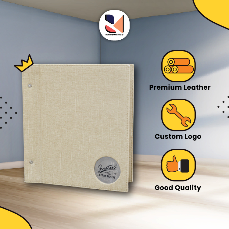 

COVER BUKU MENU GRAFO(GRAFIR) HOTEL/KEDAI/RESTO/CAFE CUSTOM LOGO, PREMIUM LEATHER