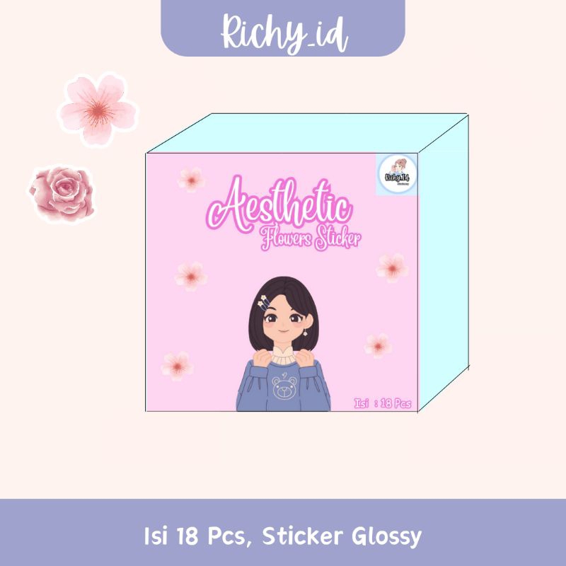 

sticker dekorasi jurnal motif bunga / stiker dekorasi aesthetic/ stiker dekorasi bunga aesthetic