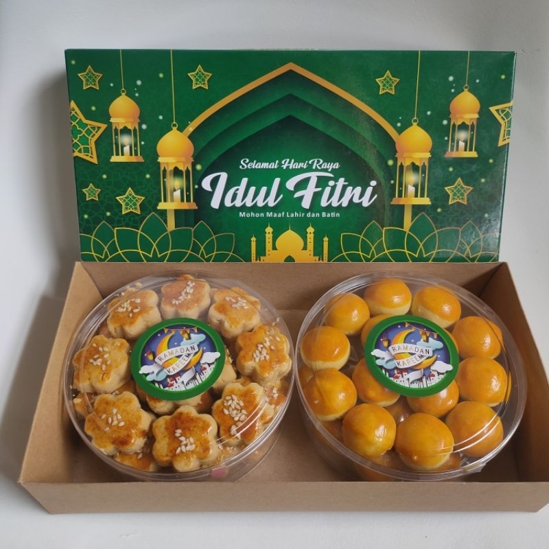 

hampers idul Fitri isi 2 kemasan toples 250gr /nastar lebaran /hampers murah