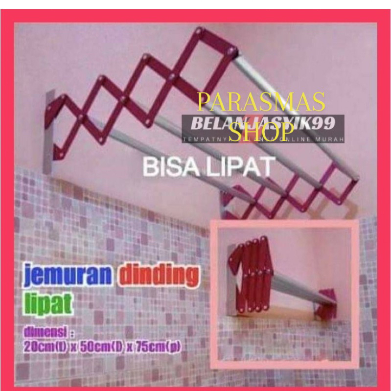 JEMURAN TARIK DINDING / JEMURAN DINDING LIPAT 4 PIPA / JEMURAN DINDING