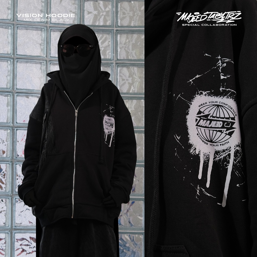 TA BY TRZ - Vision Hoodie TA x MAJEED - The Five Pillars of Islam Series - Jacket Hoodie Mix Denim