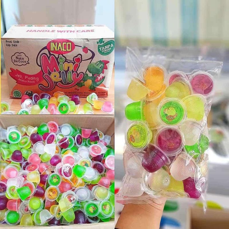 

PROMO inaco mini jelly kemasan 60pcs/30pcs/jajanan anak-anak/cemilan murah meriah/100% Tanpa pemanis buatan/halal