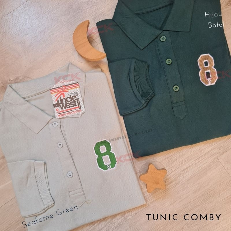 PAKAIAN TUNIK OLAHRAGA - TUNIK ANGKA 8 ORI SEAFOME GREEN - UNCLEWEST STYLE - PAKAIAN OLAH RAGA WANIT