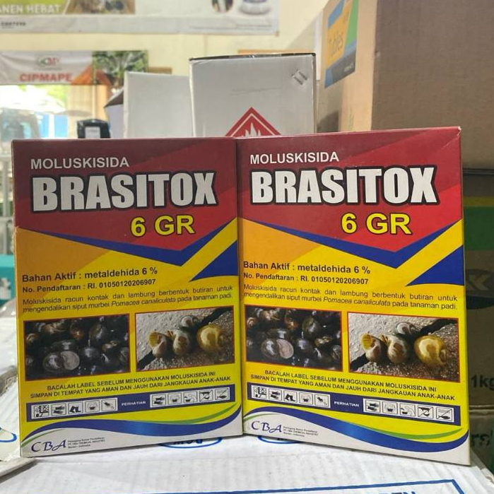 Moluskisida Brasitox 6 GR 250 gram Obat keong racun keong siput bekicot tanaman padi sawah seperti T