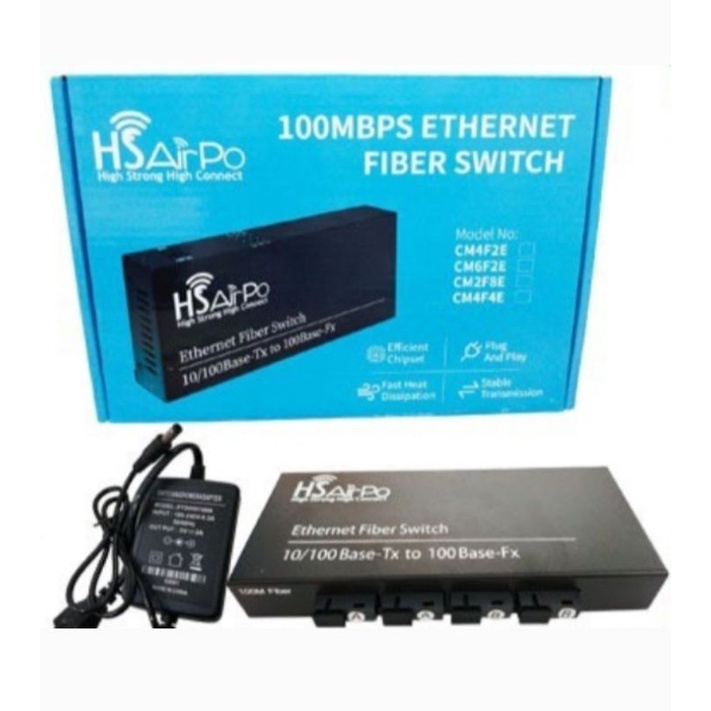 HTB HS-AIRPO 4FO 2LAN + PoE HSAirPo CM4F2E 4 Fo 2 Lan Media Converter Fiber Optik 4Fo 2Lan HS AirPo 