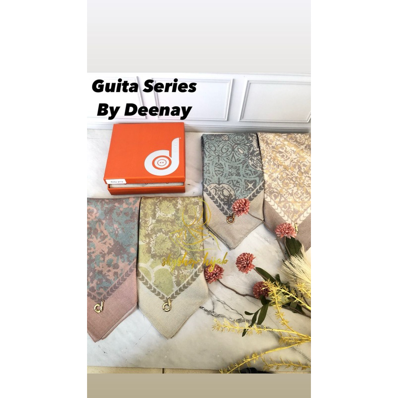SKYSHOP HIJAB GUITA SERIES BY DEENAY SIZE 115 X115CM BAHAN VOAL FINISHING SEWING KERUDUNG SEGIEMPAT 