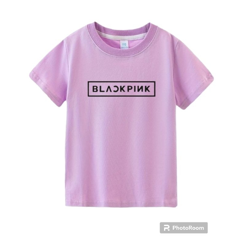 kaos anak black pink baju cewek anak perempuan umur 2-10 thn