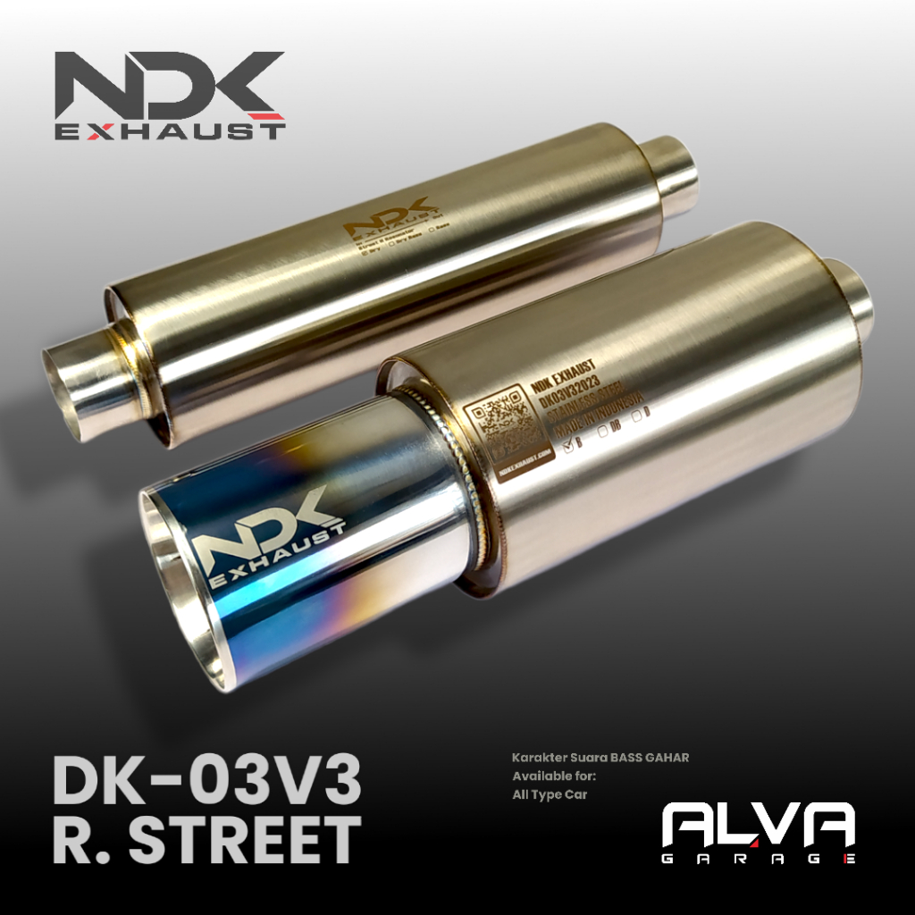 Knalpot Mobil Racing NDK Exhaust Knalpot NDK Mafler NDK DK-03V3 dan Resonator Street Bass Gahar NDKE