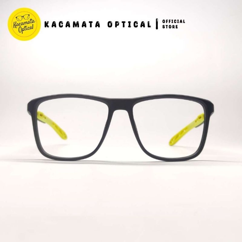 KACAMATA OPTICAL - Frame KMO7281 Kotak Hitam Hijau Plastik Lentur