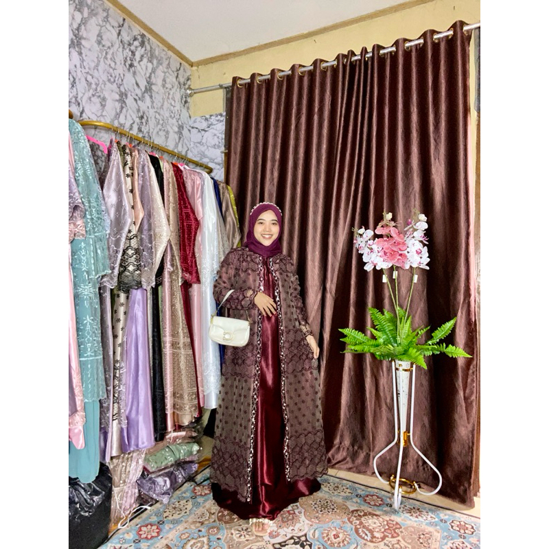 Gamis Nagita Outer Payet Dress Pesta Wanita Jumbo LD 120