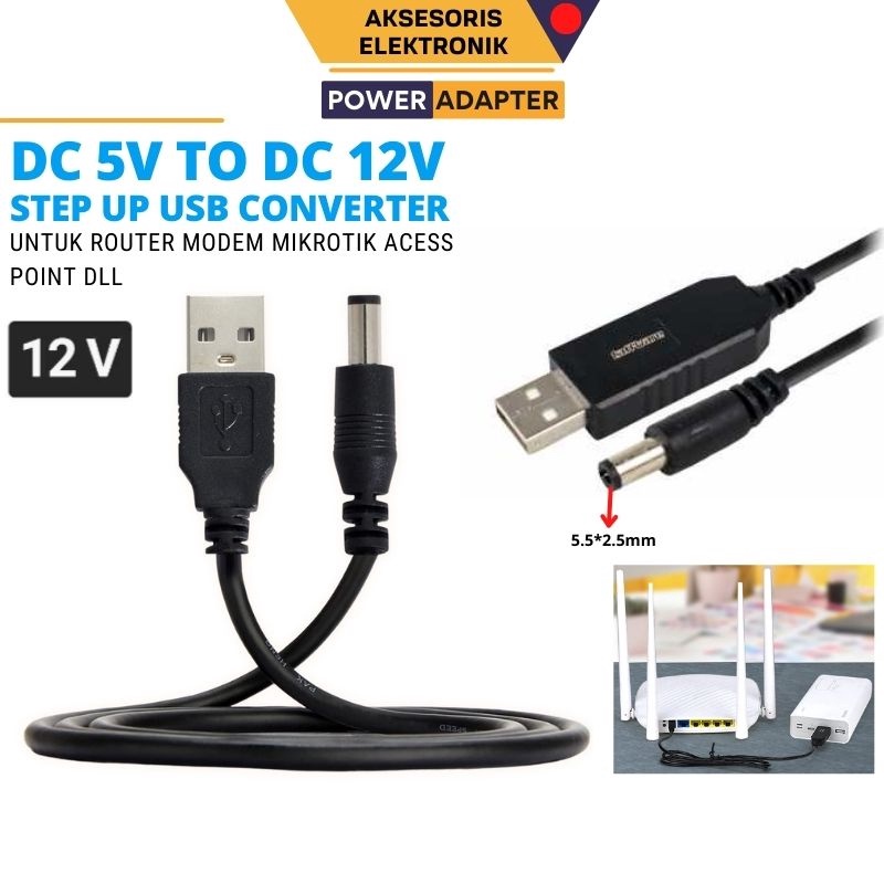 Gudang Kabel USB Powerbank To 12v Modem Router Telkomsel Orbit Star 2 Orbit Max Orbit A1 Orbit Pro