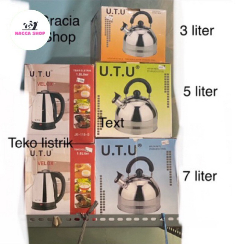 Teko Siul Stainless UTU Ceret Bunyi 3 / 5 / 7 liter Teko listrik 1,8 L