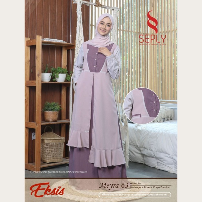 Busana Muslim Wanita Meyra 63 Gamis Seply Eksis 171 Misty Lilac