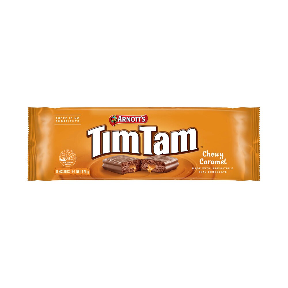 

Arnott's Tim Tam Chewy Caramel Chocolate Biscuits | 175g Australia