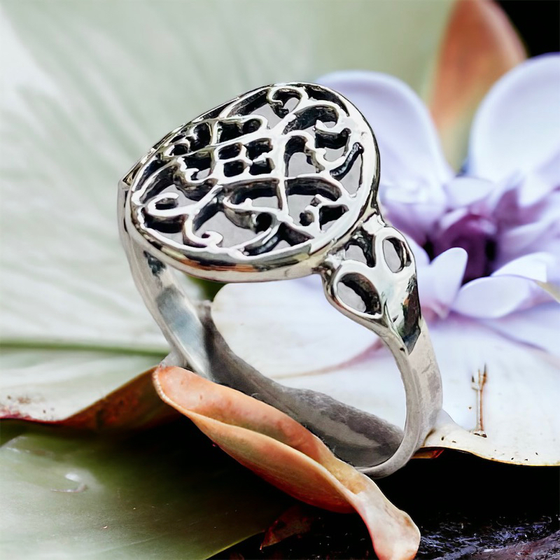 The Asian Floral Ornament Ring - Sterling Silver 925