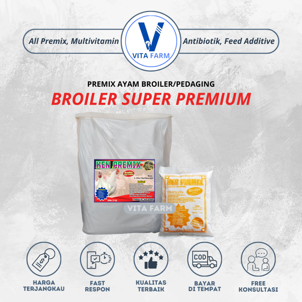 

Ken Premix Broiler Super Premium Premix by Ken Brother Campuran Pakan Ayam Broiler Pedaging